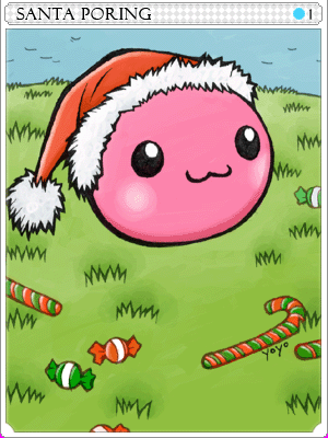 Santa Poring Card illustration