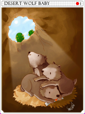 Baby Desert Wolf Card illustration