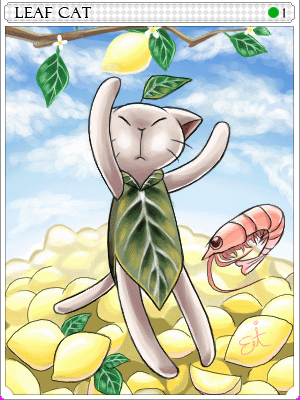 Leaf Cat Card illustration
