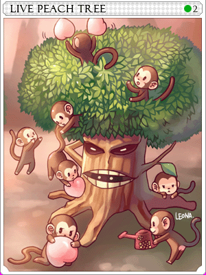 Enchanted Peach Tree Card illustration
