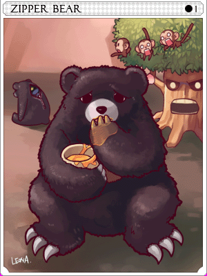 Zipper Bear Card illustration