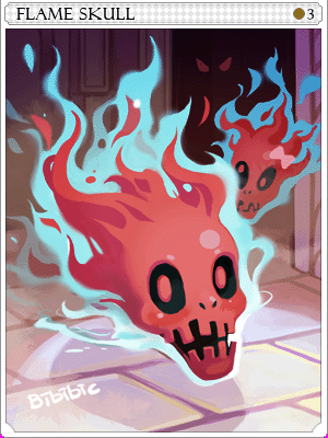 Flame Skull Card illustration