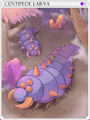 Centipede Larva Card illustration