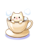 Costume White Cat Coffee Cup