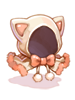 Costume White Cat Hood (Upper)